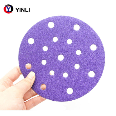 150mm 40 Grit Zirconia Sanding Disc 6 Duim Zelfklevende het Schuren Schijven Schurende Purple